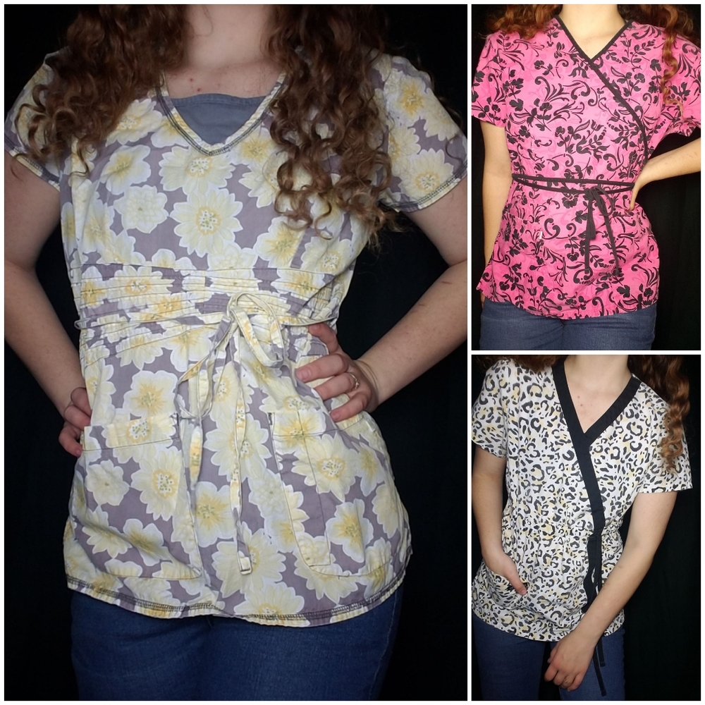 SOLD 3 Gorgeous Scrub Tops